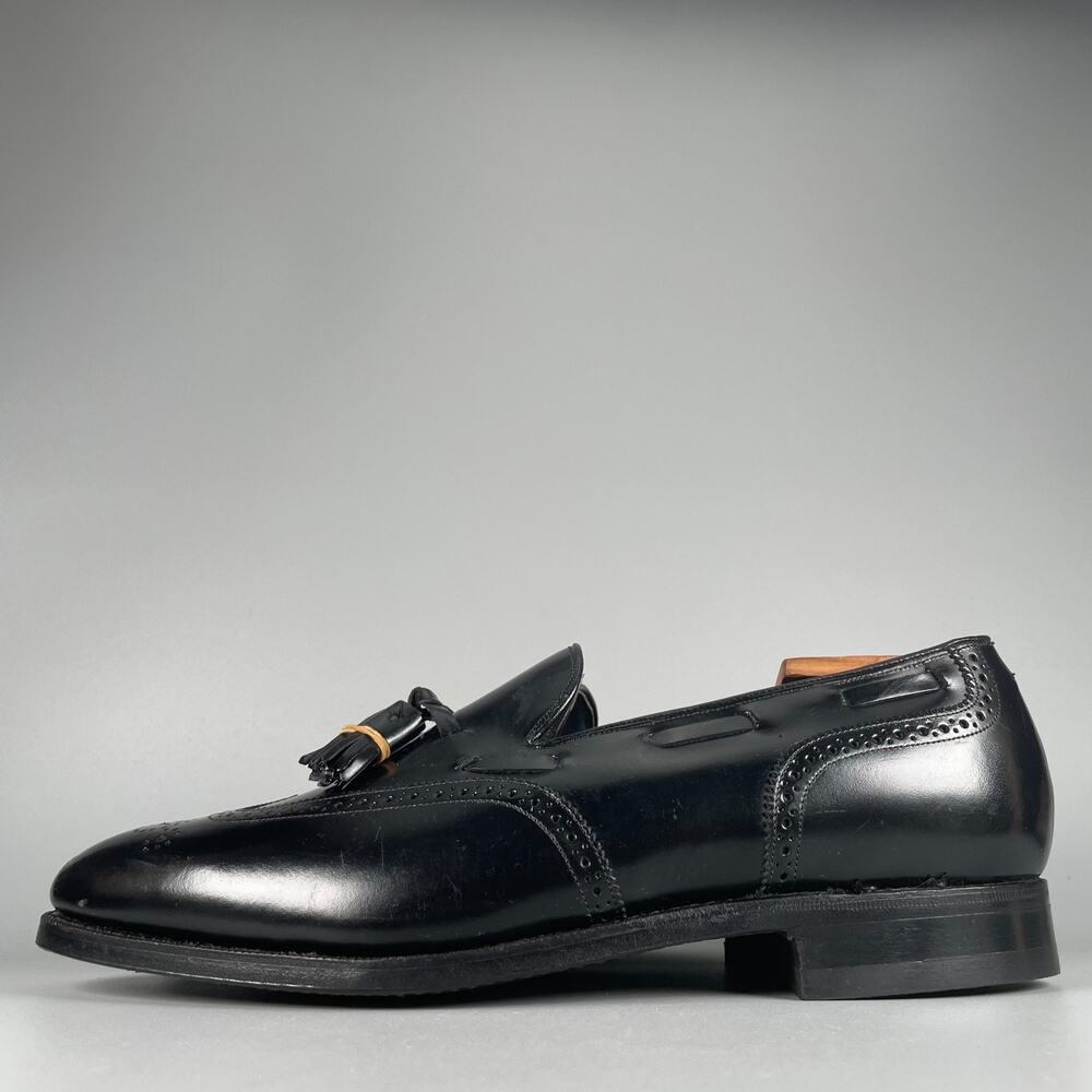 Johnston & Murphy Men's Size 10.5 D Black Leather Tassel Dress Loafer Casual EUC
